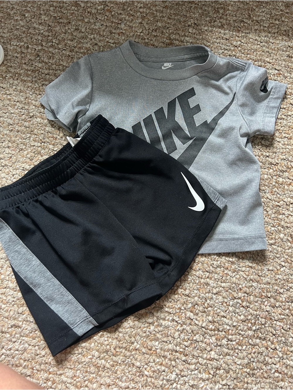 Nike Black and Gray Kids Athletic Two-Piece Set